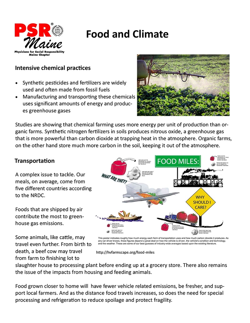 Climate And Food Handout